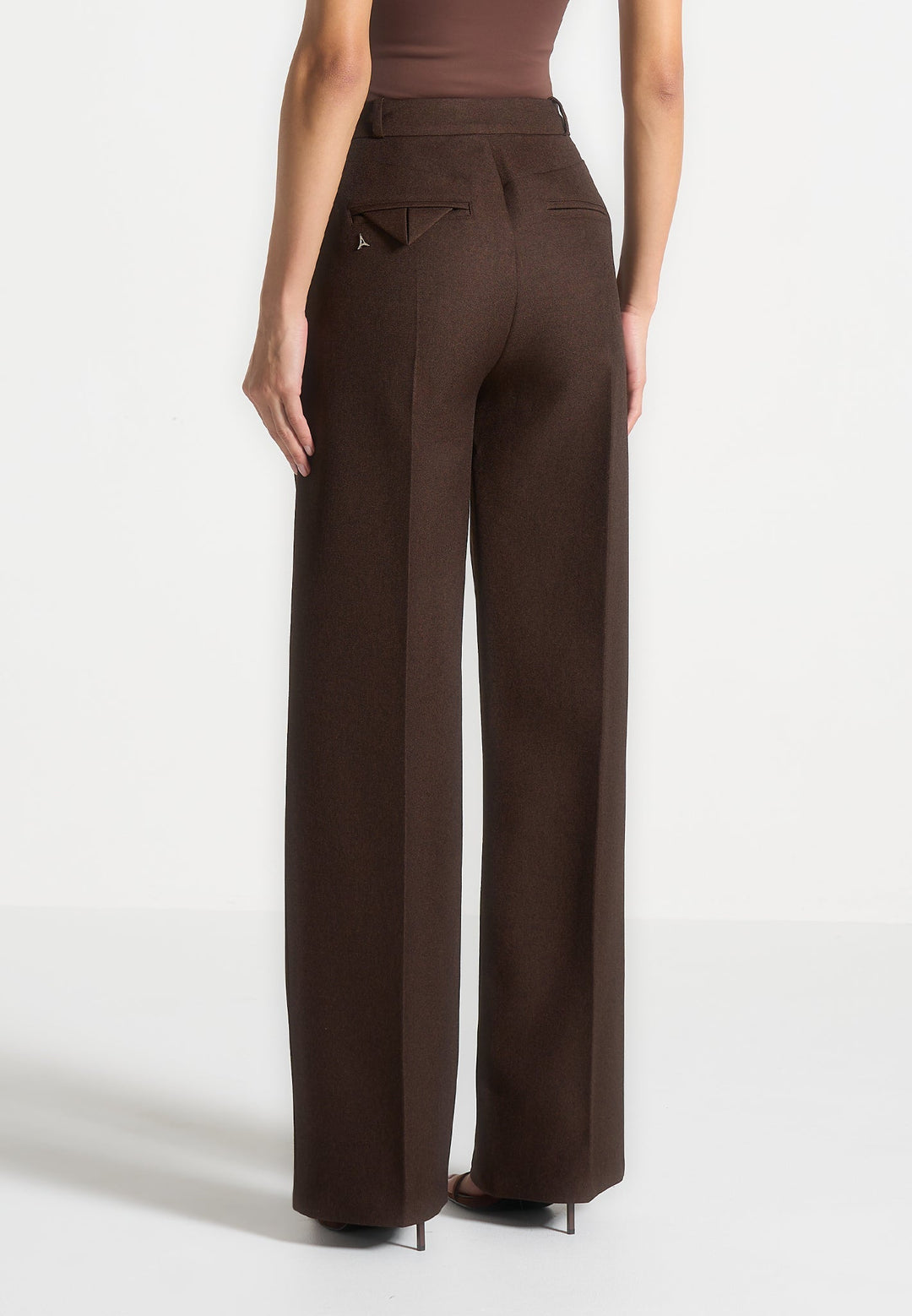 Julie - Tailored Twin Pleat Trousers - Brown
