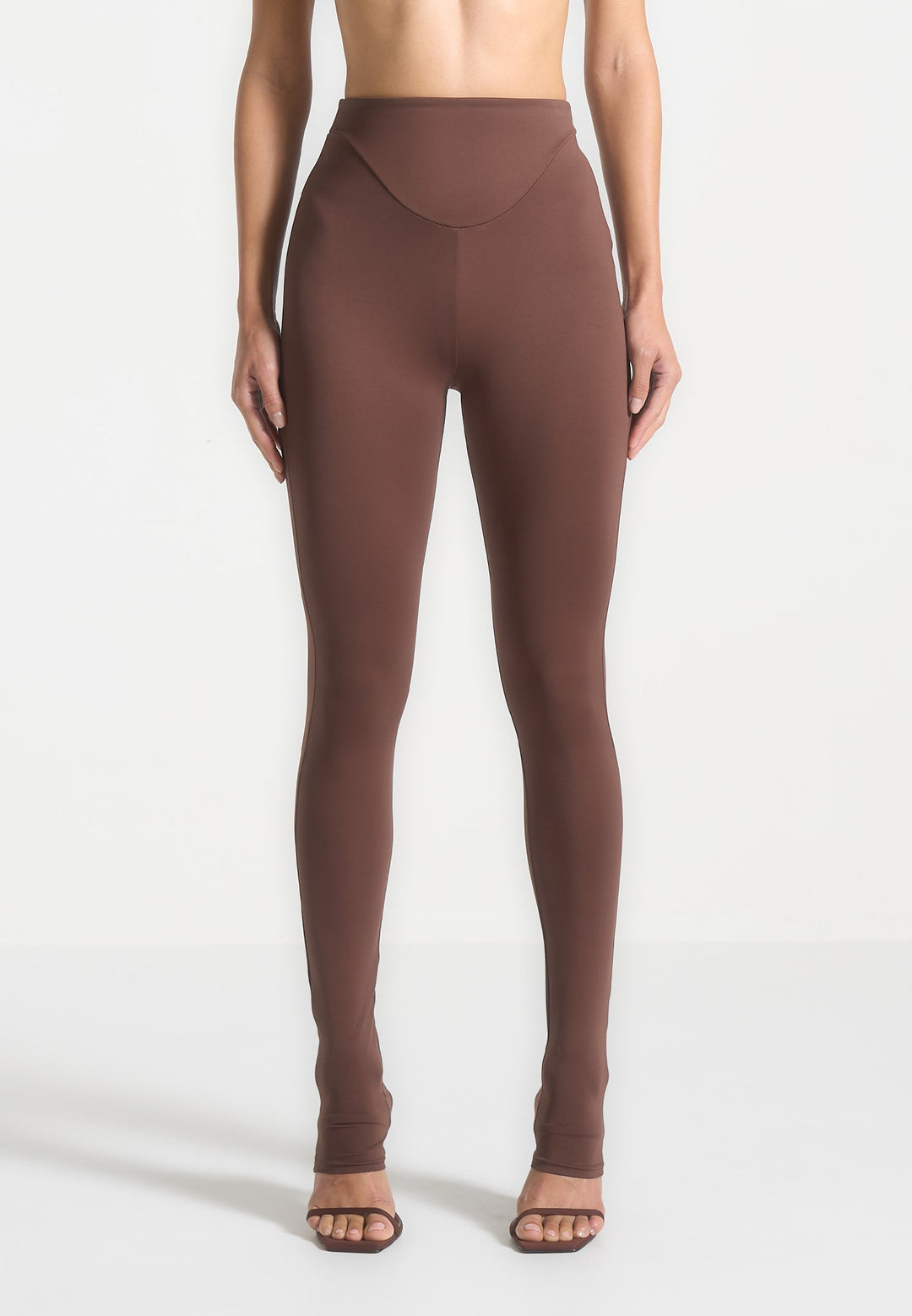 Chloe - High Waisted Leggings - Brown