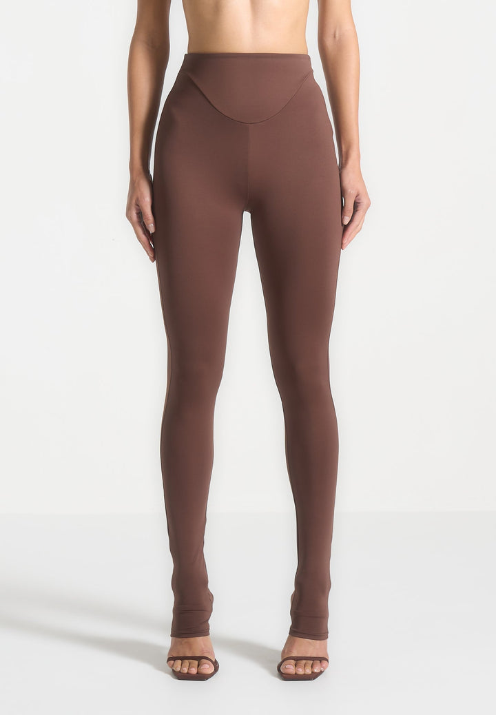 Chloe - High Waisted Leggings - Brown
