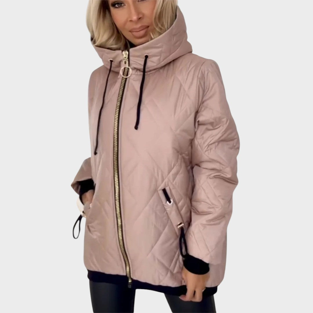 092 Area Code Marilyn™ | Quilted Hooded Zip Front Jacket – The Ellison Family Naples