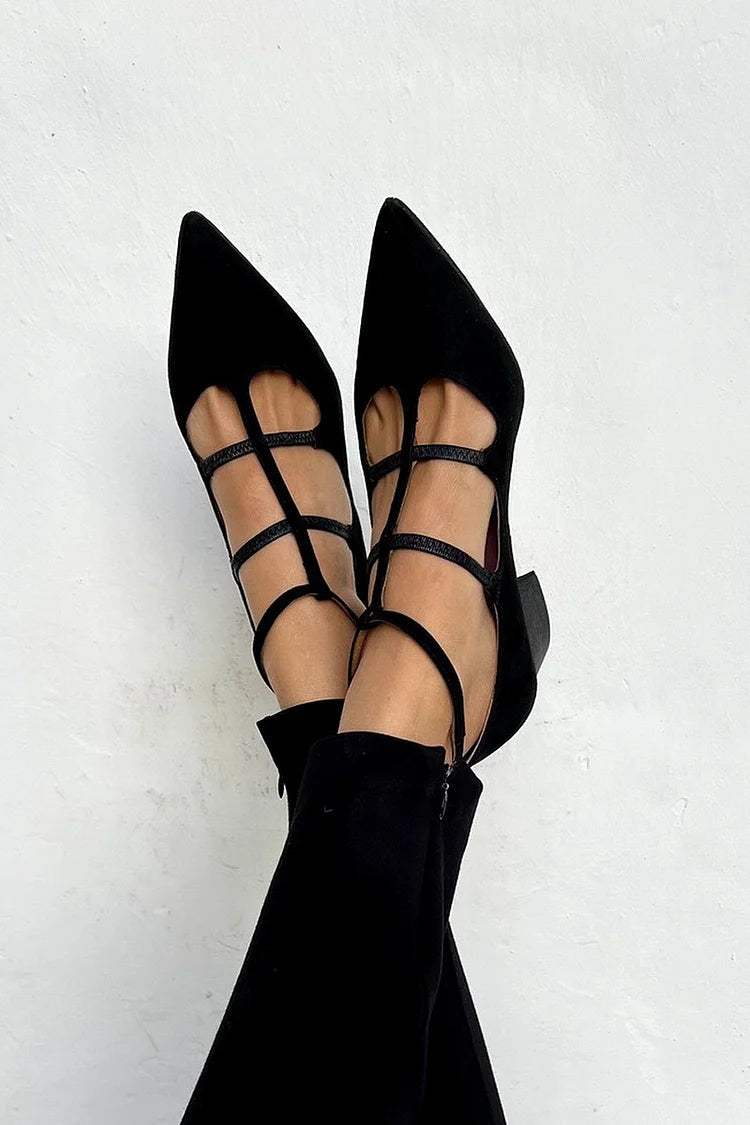 POINTED TOE HEELS WITH STRAPS