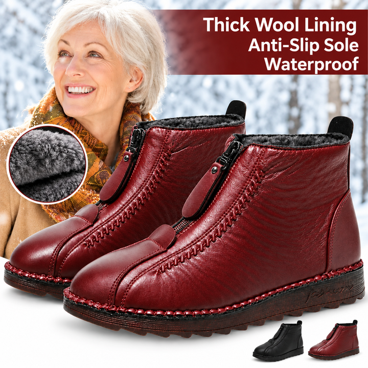 Florence | Orthopedic Leather Ankle Boots with Zip