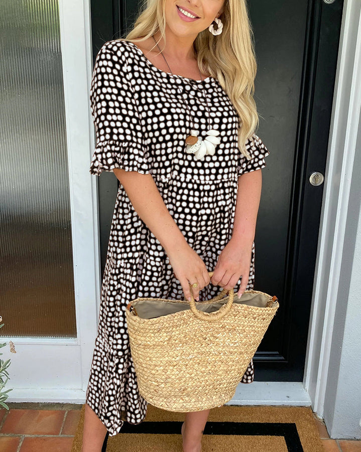 Isabella | Elegant Polka Dot A-Line Dress