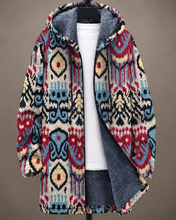 Kathy | Colorful Geometric Hooded Jacket