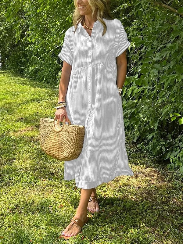 Brooklyn | Striped Shirt Dress