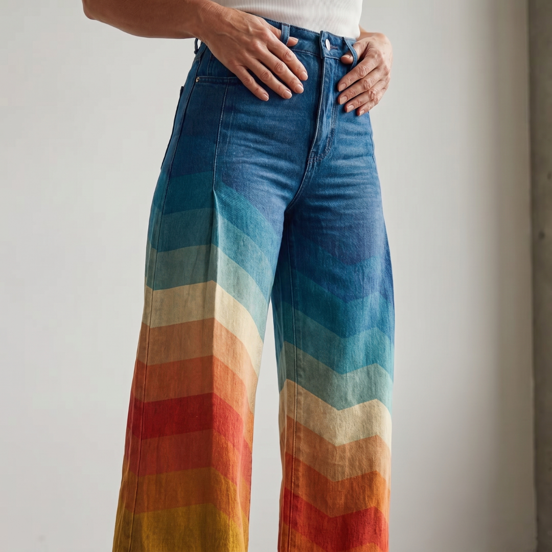 Léa - Elegant Retro Zigzag Pants