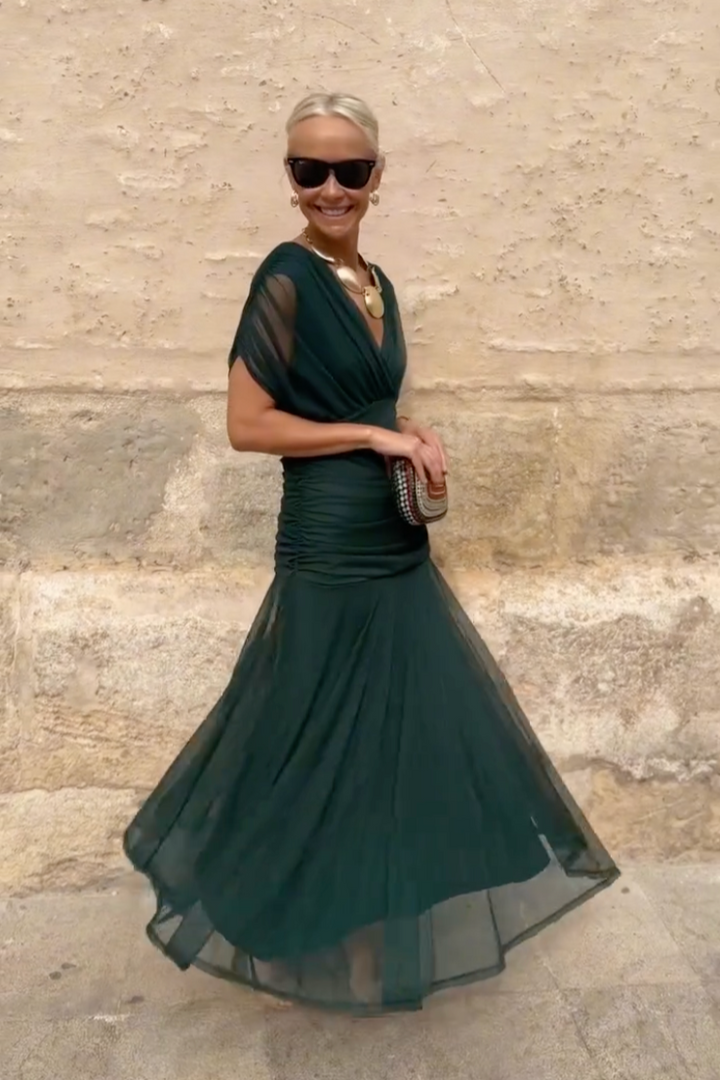 Lorenza™ | Elegant Maxi Dress with V-Neck