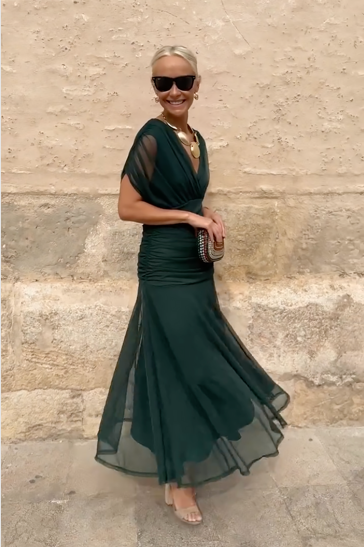 Lorenza™ | Elegant Maxi Dress with V-Neck