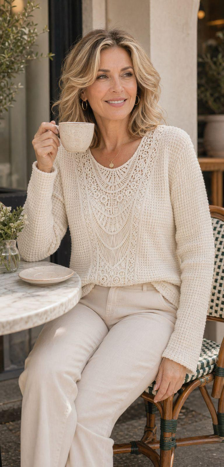 Caroline | Elegant Ibiza Knit Top.