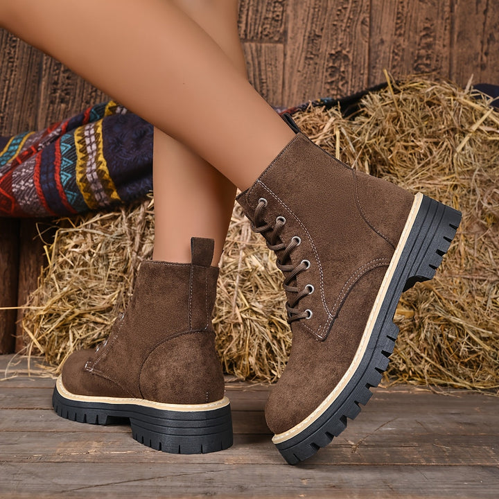 Juniper™ | Suede-Look Lace-Up Platform Boots