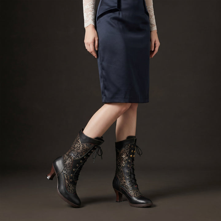 Patricia | Refined Lace-Up Heeled Boots