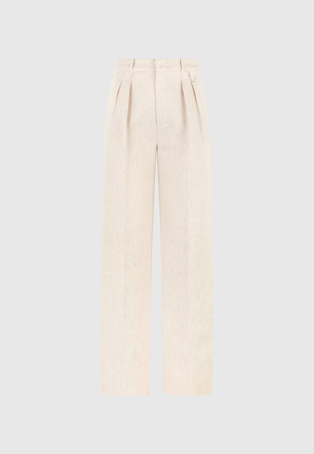Julie - Linen Twin Pleat Trousers - Natural