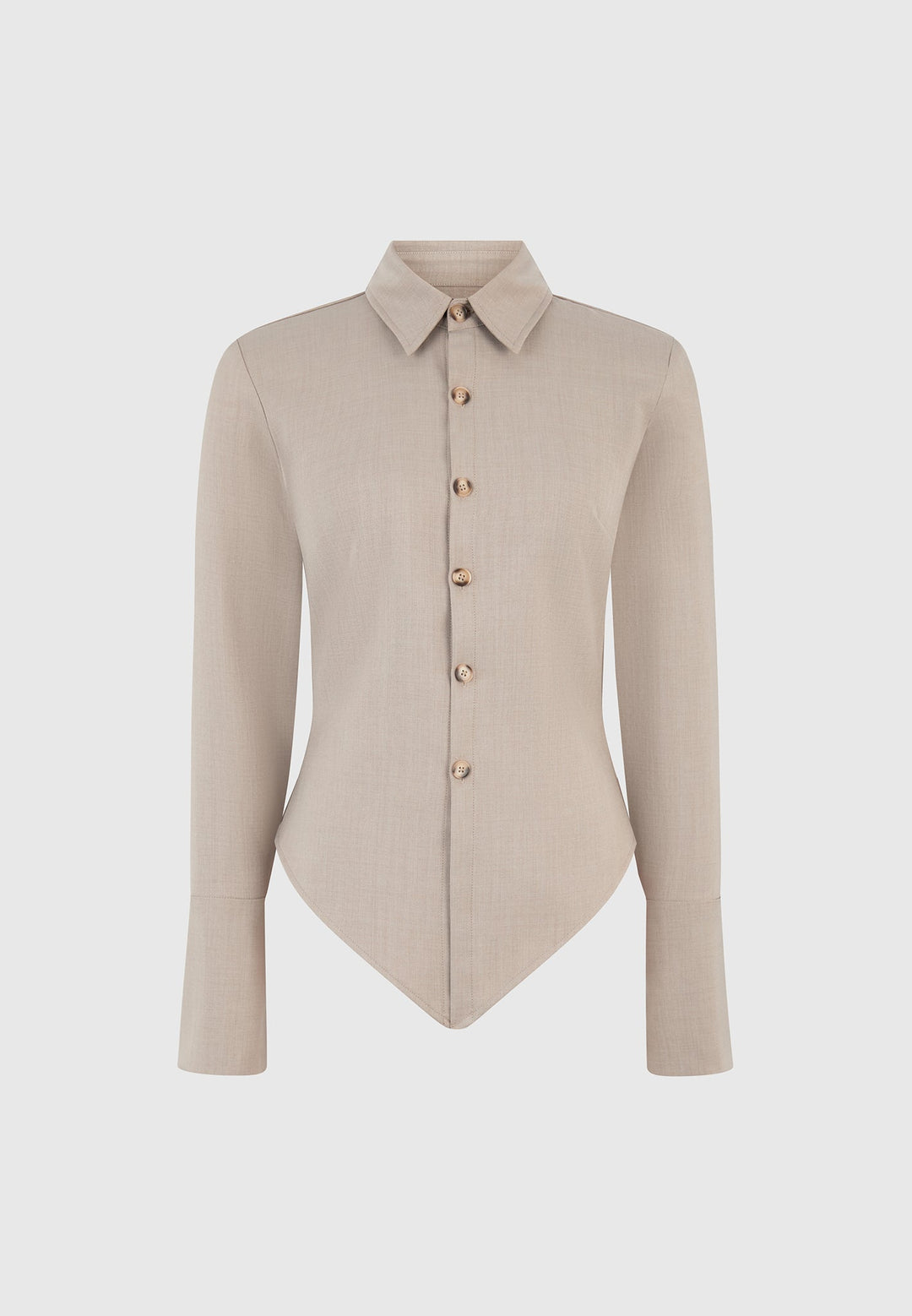 Sonia - Tailored Angled Shirt - Taupe