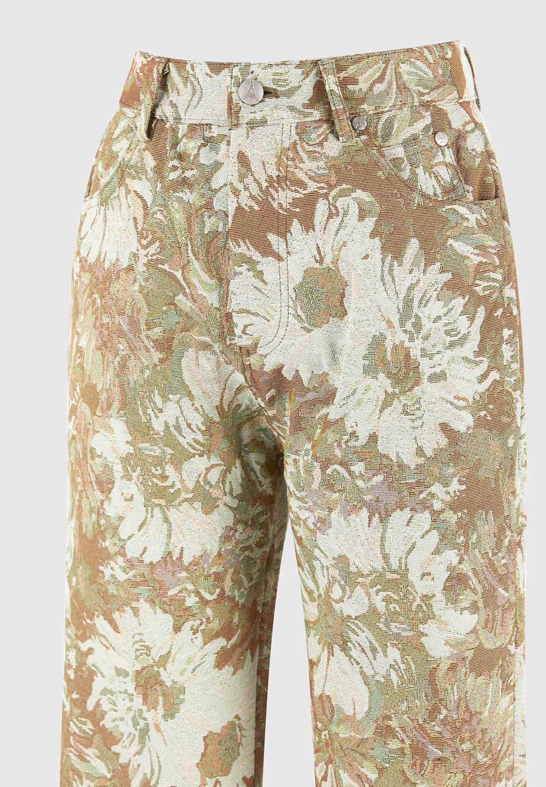 Florence - Jacquard High Rise Straight Leg Jeans - Sage