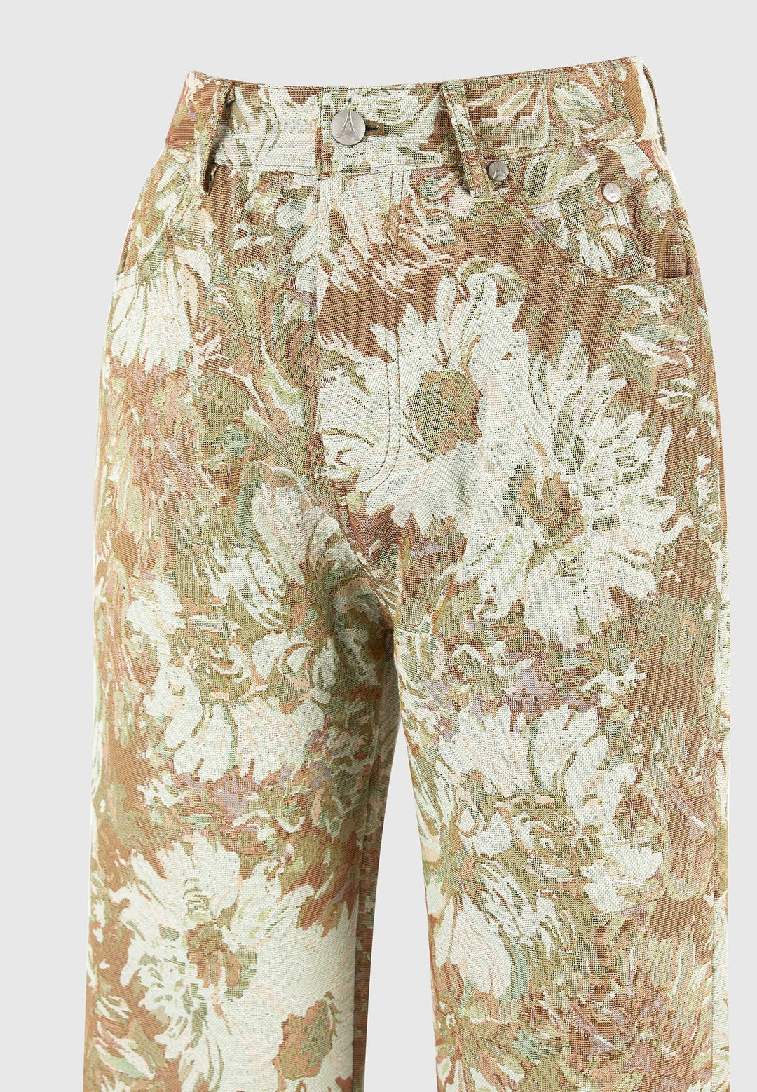 Florence - Jacquard High Rise Straight Leg Jeans - Sage