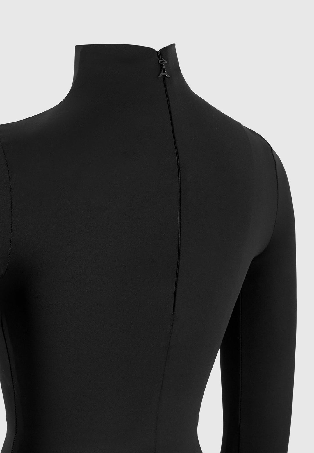 Alea - Mock Neck Long Sleeve Top - Black