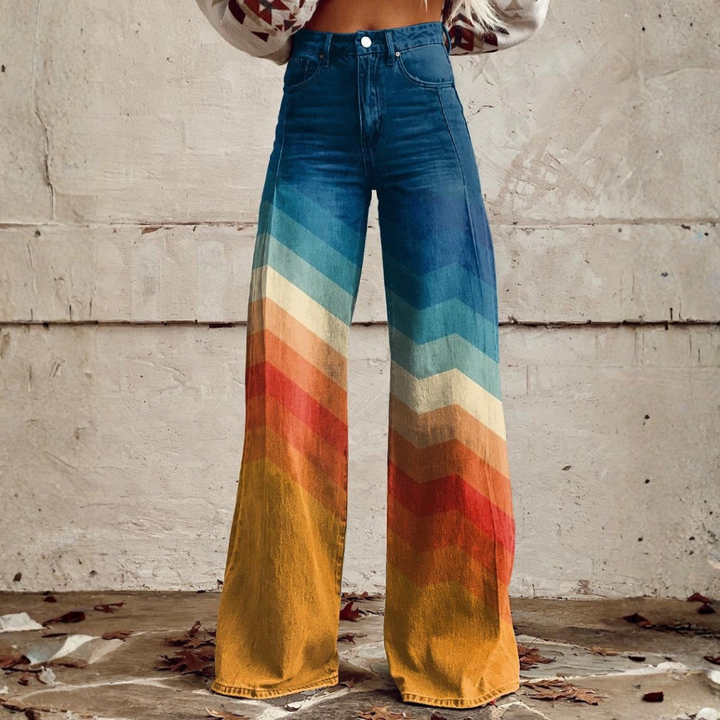 Léa - Elegant Retro Zigzag Pants