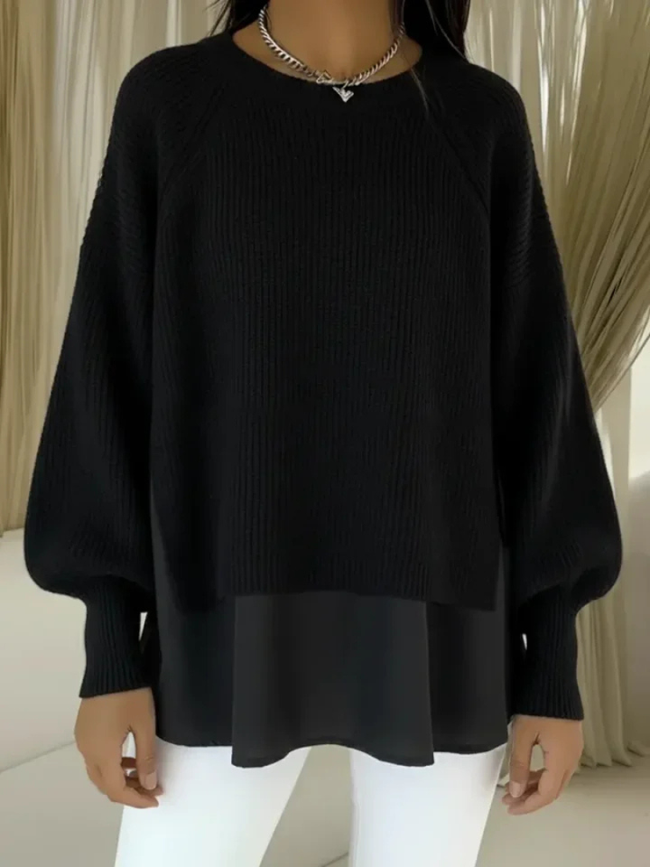 Laurel | Layered-Hem Knit Sweater