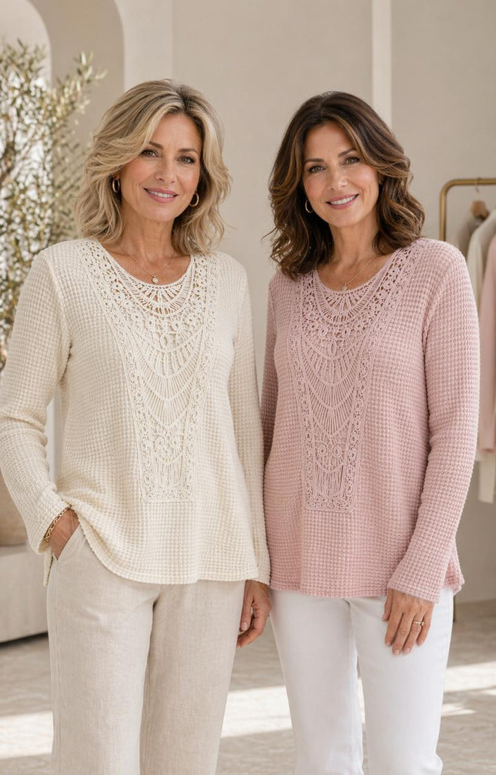Caroline | Elegant Ibiza Knit Top.