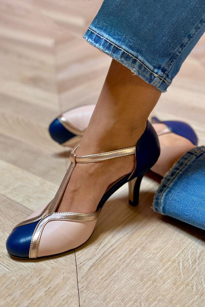 Alessia™ | Colorful and Comfortable T-Strap High Heels with Round Toe
