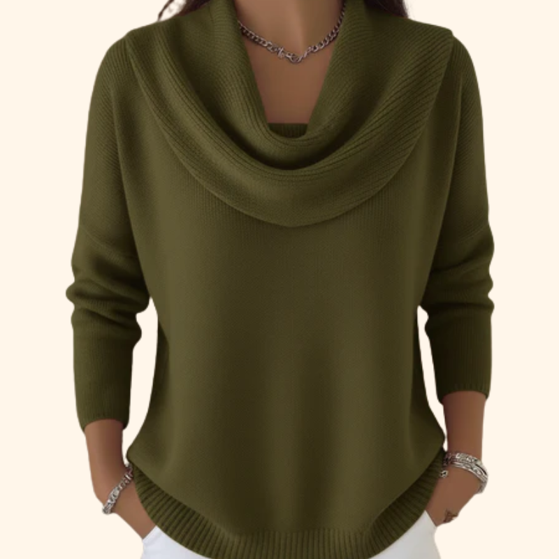 Darcy | Draped Cowl-Neck Sweater