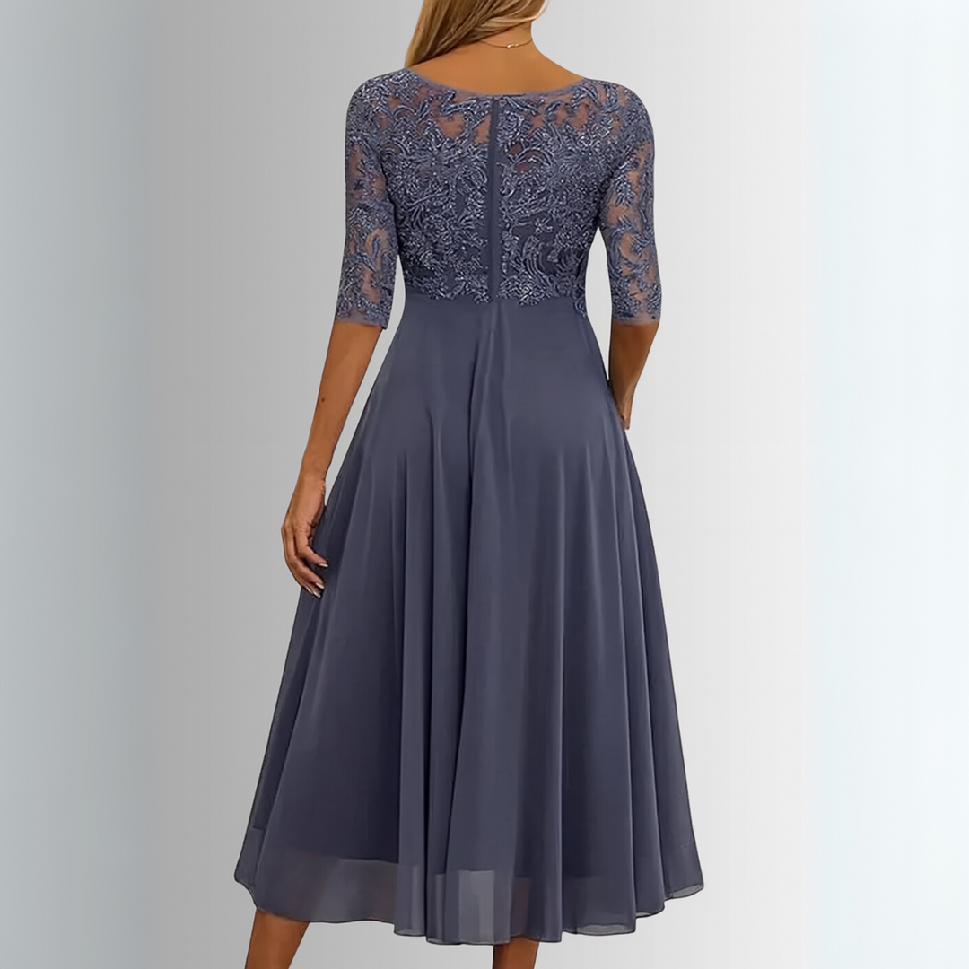 Rhonda™ | Elegant Lace Midi Dress.