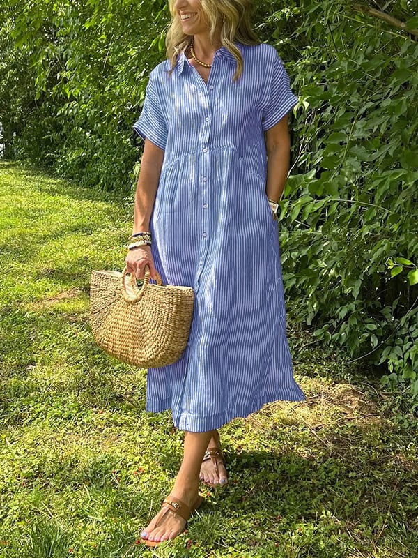 Brooklyn | Striped Shirt Dress