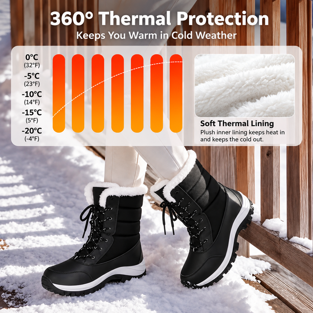 Apple | Waterproof Plush-Lined Mid-Calf Snow Boots