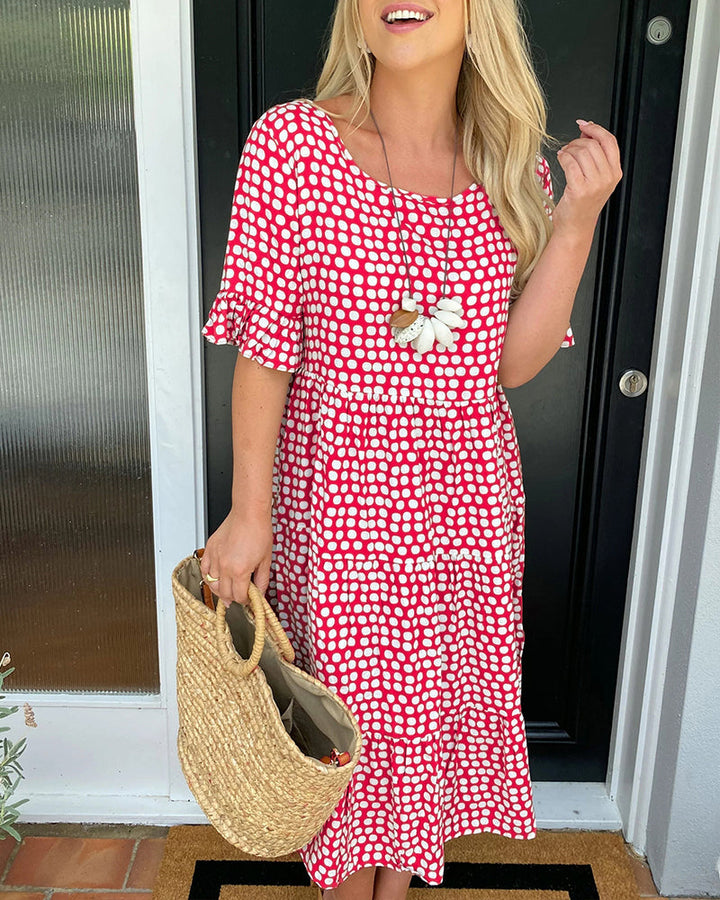 Isabella | Elegant Polka Dot A-Line Dress