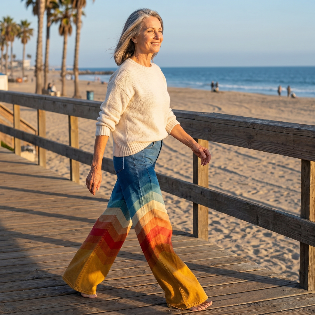 Léa - Elegant Retro Zigzag Pants