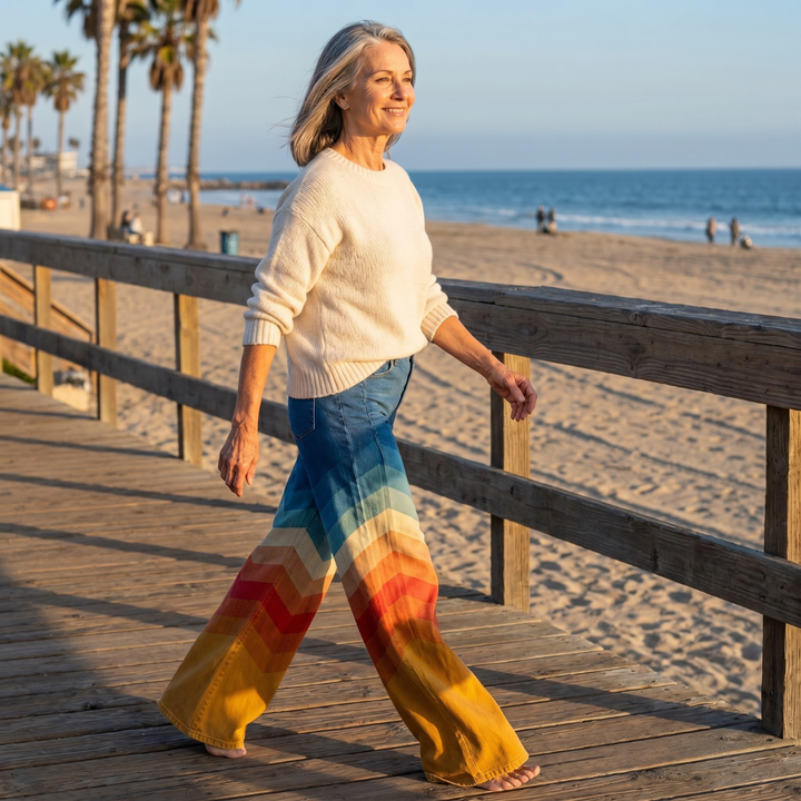 Léa - Elegant Retro Zigzag Pants