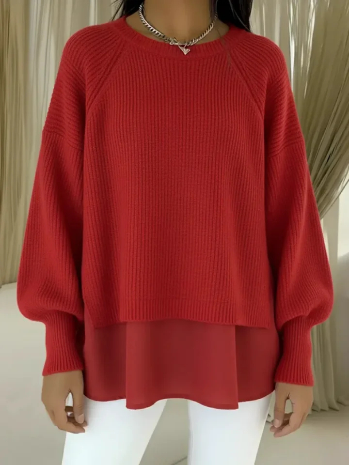 Laurel | Layered-Hem Knit Sweater
