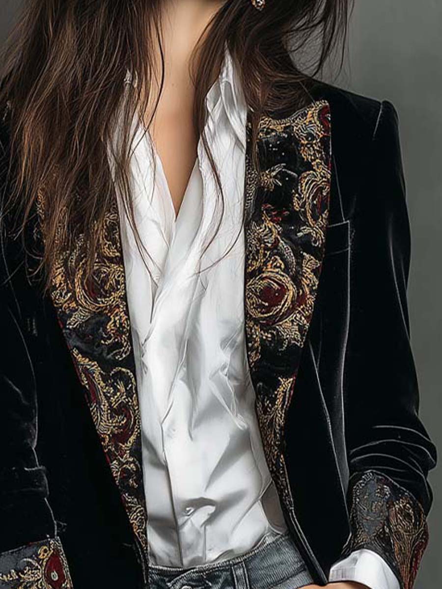 Octavia | Baroque-Trim Tailored Blazer