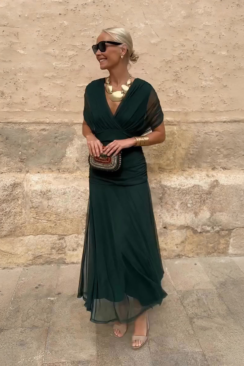 Lorenza™ | Elegant Maxi Dress with V-Neck