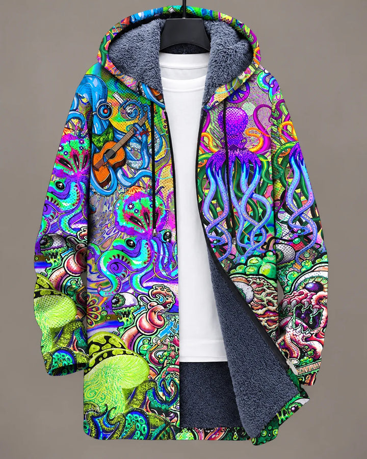Henriette | Vibrant Mosaic Hooded Jacket
