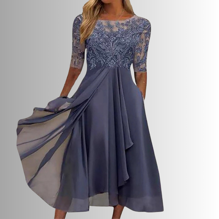 Rhonda™ | Elegant Lace Midi Dress.