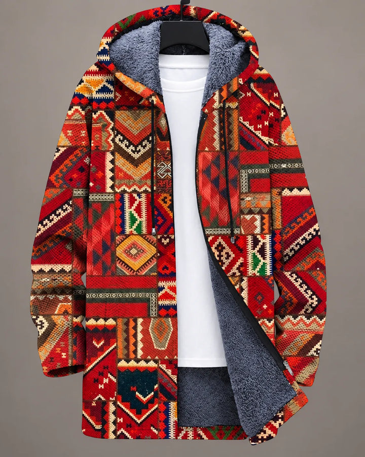 Frederica | Mosaic Print Hooded Jacket
