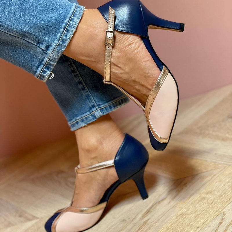 Alessia™ | Colorful and Comfortable T-Strap High Heels with Round Toe