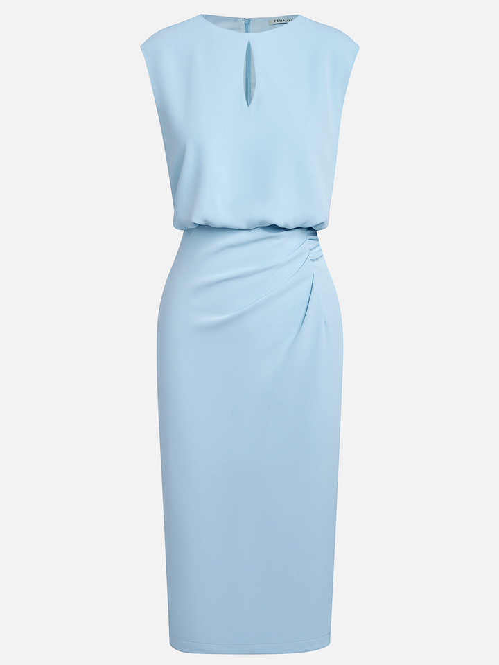 Valentina™ | Midi dress with side draping and sophisticated charm