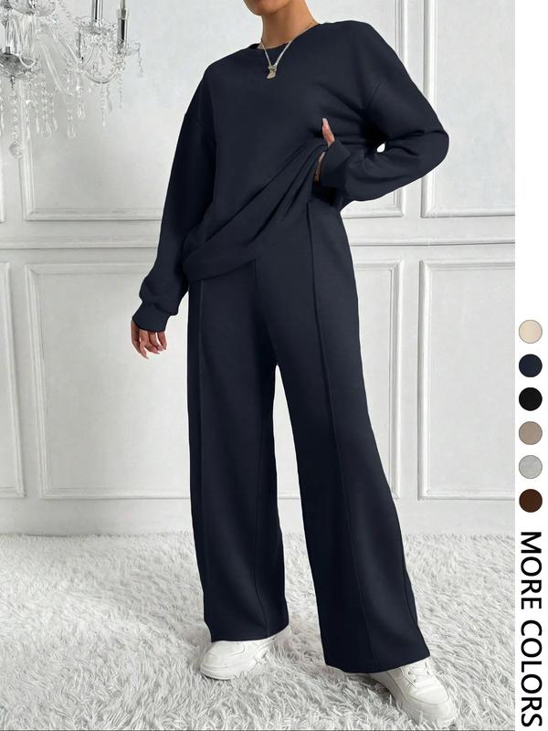 BETH™ - Casual Solid Color Sweatshirt &amp; Pants Set for Outdoor Comfort