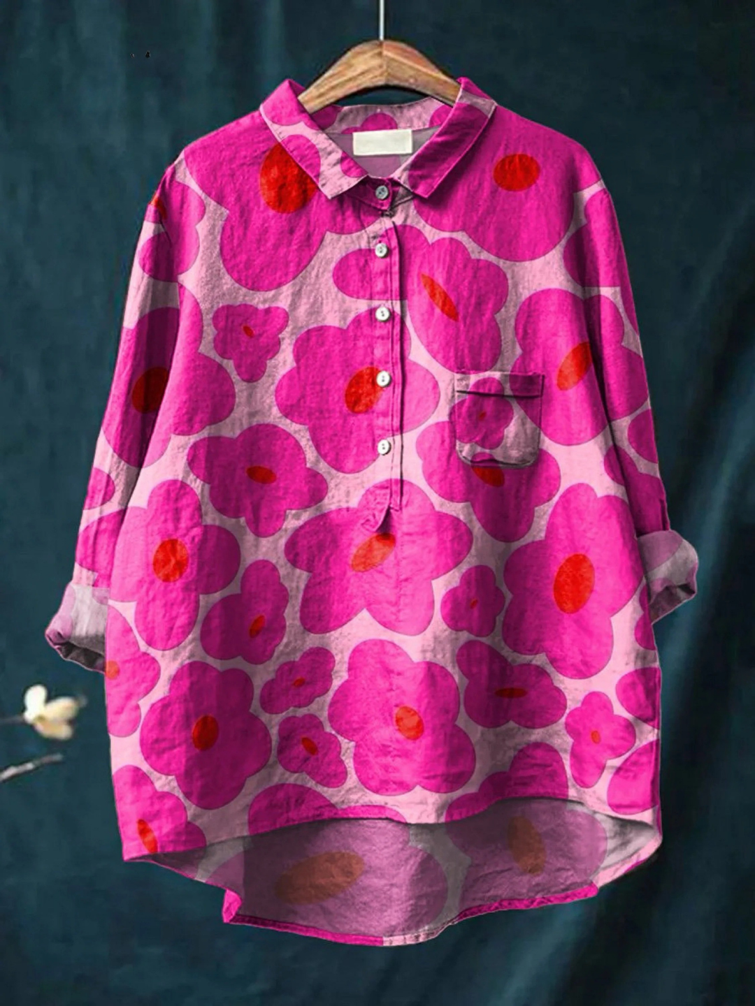Amayah | Vibrant Pink Floral Pattern Printed Women&