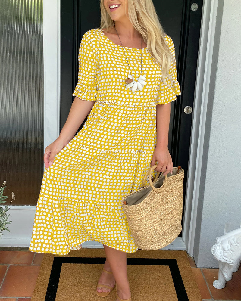 Isabella | Elegant Polka Dot A-Line Dress