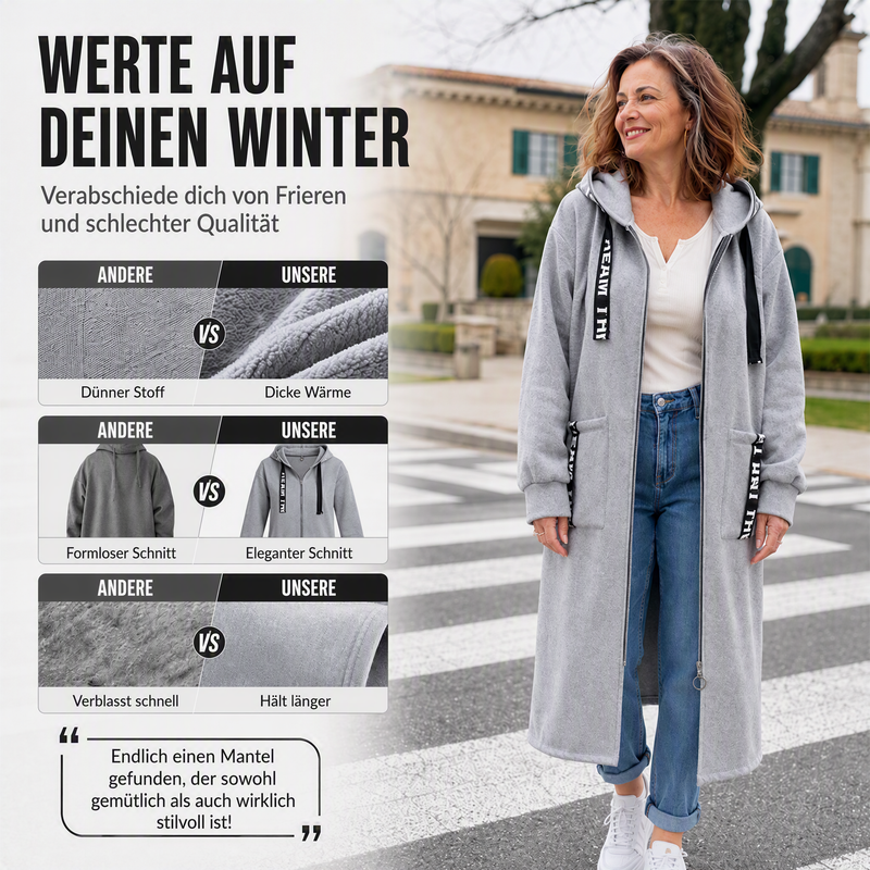 Carla | Oversized Hooded Sweatshirt Coat