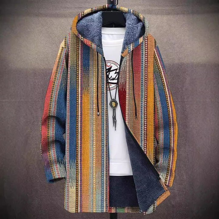 Marigold | Patterned Open Front Hooded Cardigan
