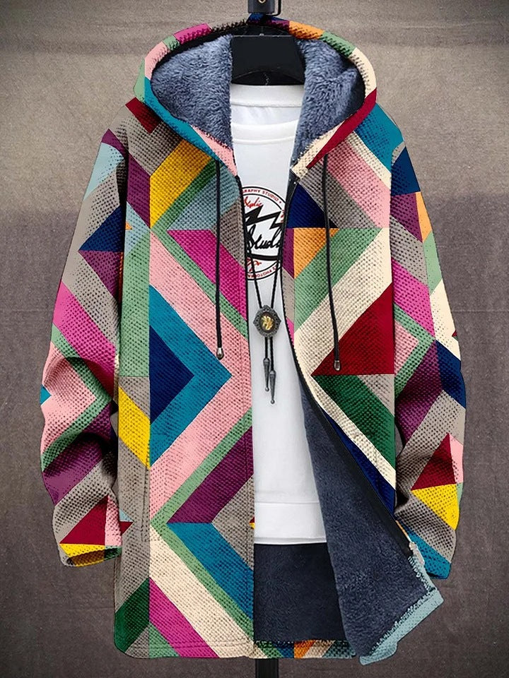Paula | Geometric Hooded Cardigan