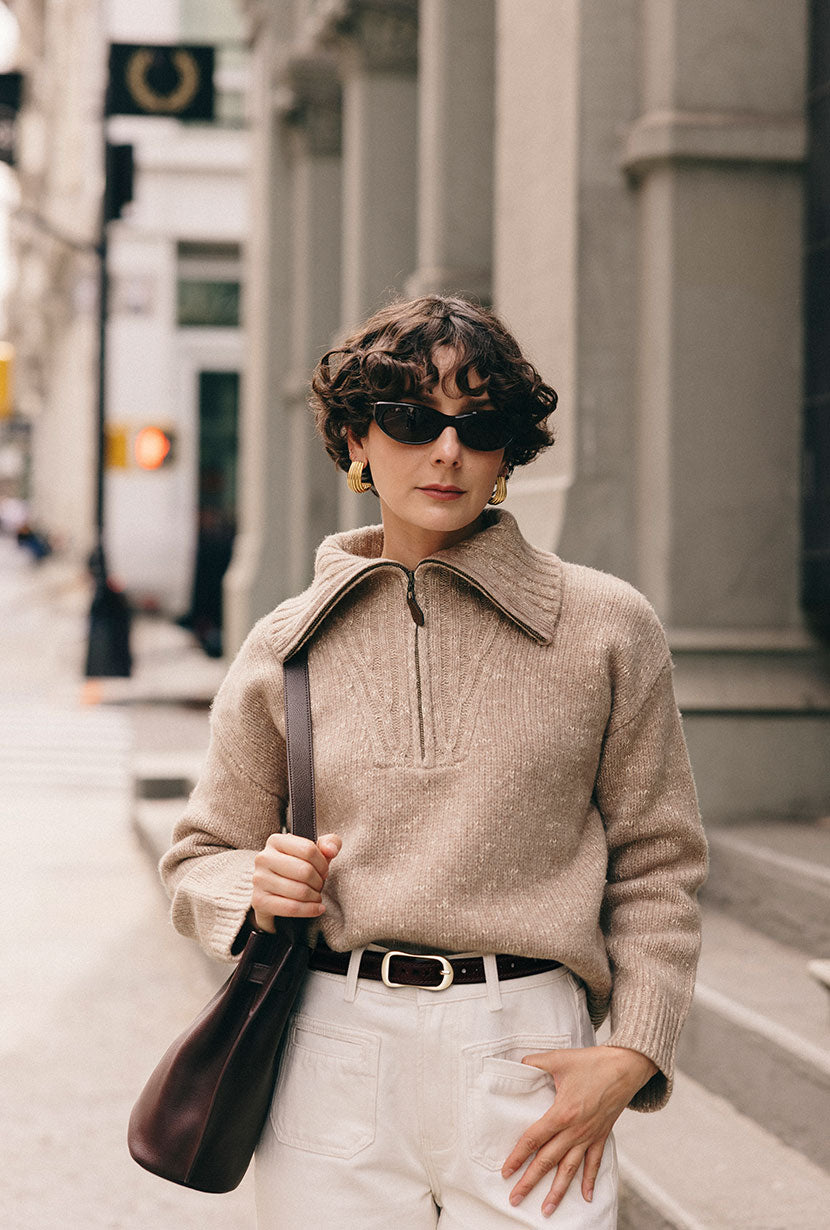 Brown Textured Leather Belt