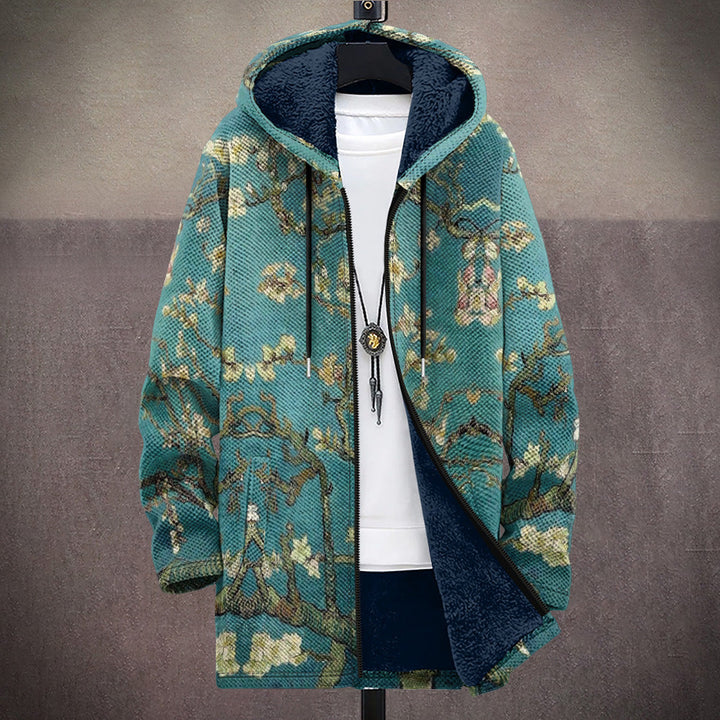 Muriel | Painterly Print Hooded Cardigan