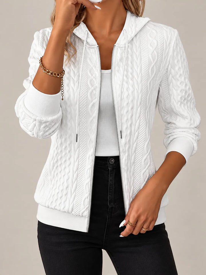 Catriona | Cosy Cable-Textured Zip Hoodie