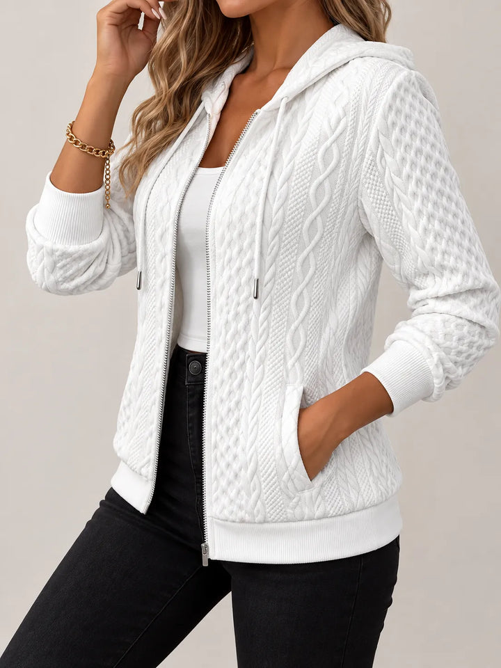 Catriona | Cosy Cable-Textured Zip Hoodie