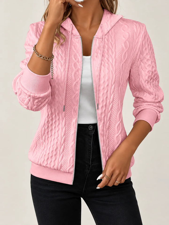 Catriona | Cosy Cable-Textured Zip Hoodie